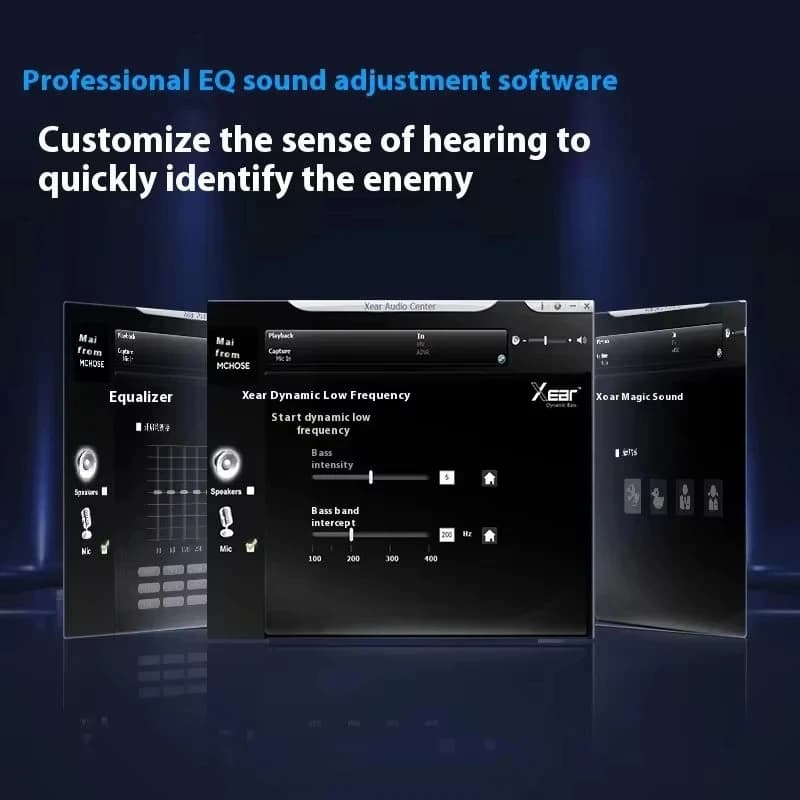 سماعات رأس للألعاب الرياضية الإلكترونية من MCHOSE V9 PRO، سماعات رأس مخصصة مع ميكروفون لاسلكي لتقليل الضوضاء بثلاثة أوضاع - 4