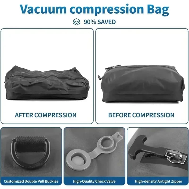 17L Vacuum Compression Bag with Air Pump Reusable Travel Storage Bag Outdoor Compression Backpack Luggage Bag - 3
