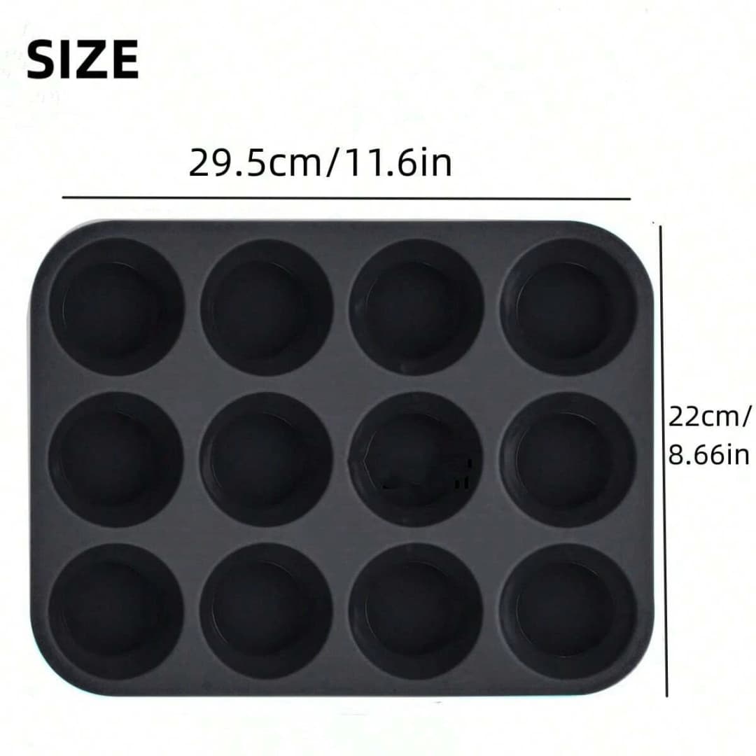 12 Holes Cupcakes Mold Non Stick Muffin Cupcake Silicone Mold Soap Chocolate Muffin Baking Pan Silicone Cake Mold Baking Tools - 2
