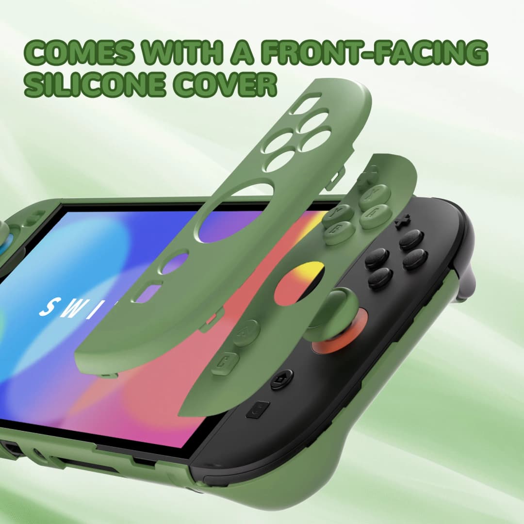 PlayVital Solid Color Protective Case for Nintendo Switch 2, Anti-Scratches Hard Shell Dockable Grip Cover with  Foldable Stand - 4