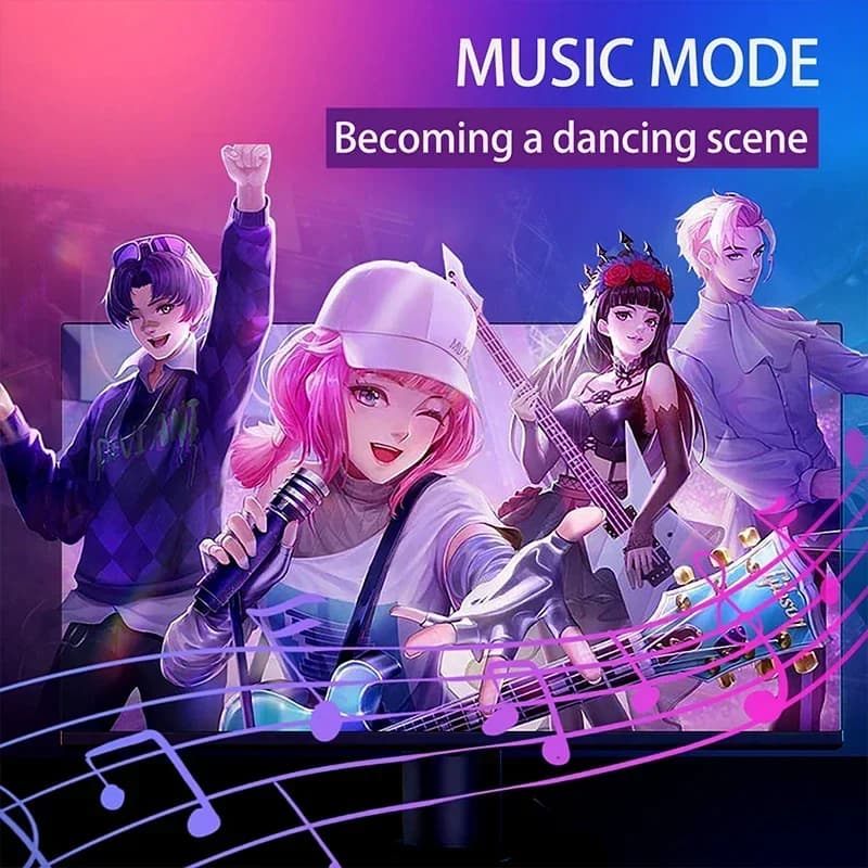 إضاءة شريط LED خلفية لشاشة الكمبيوتر مع مزامنة العرض الذكية وألوان RGB لإضفاء أجواء الألعاب والعطلات - 4