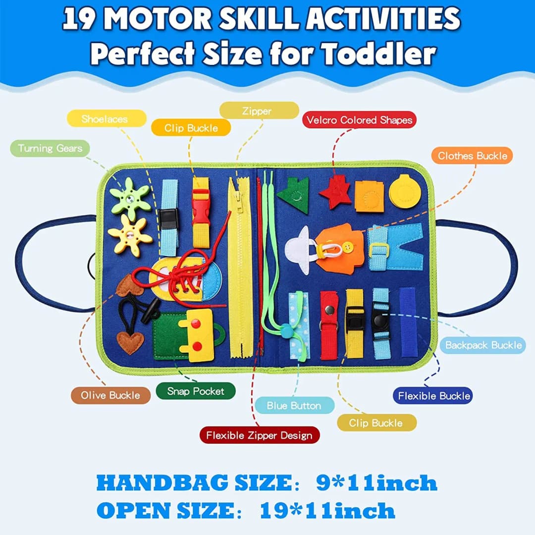 Montessori Toys Busy Board Sensory Activity Developing Board for Motor Skills,Learning Board for Toddlers - 3