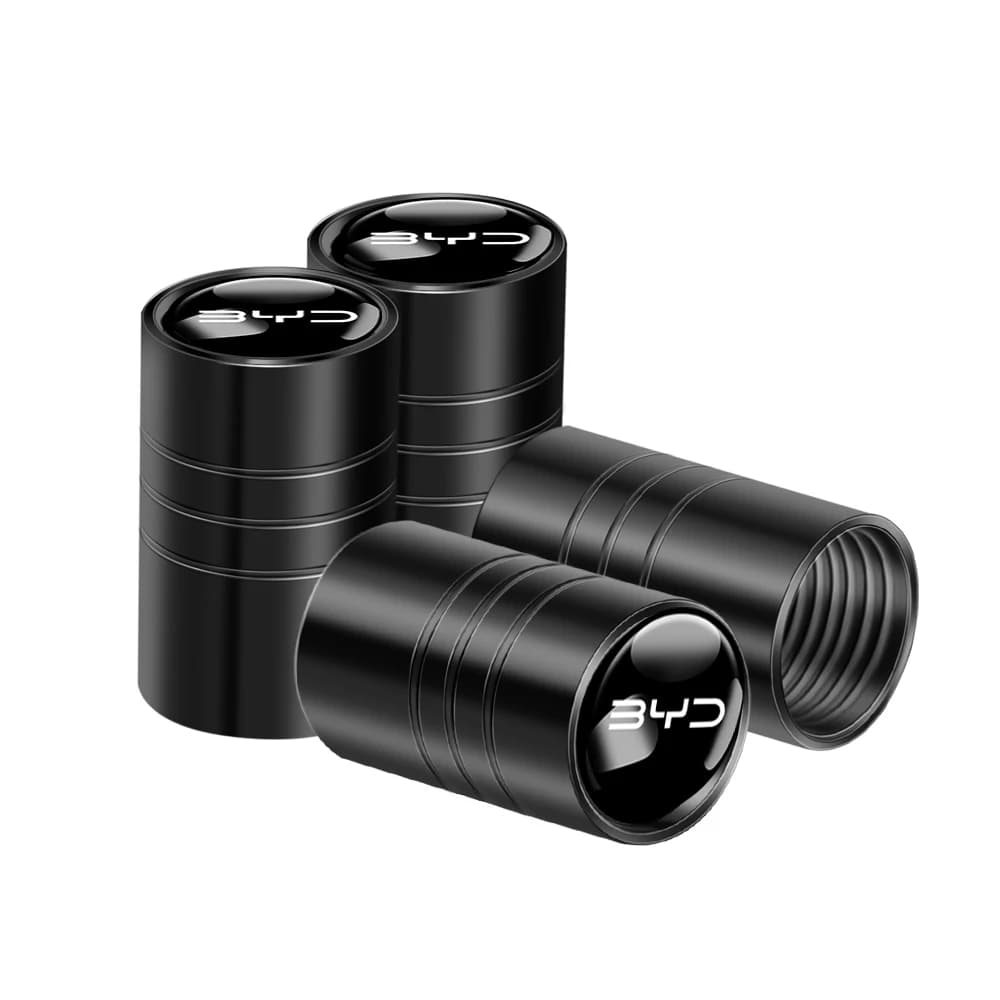 4Pc Tyre Valve Cover Metal Car Tire Wheel Stem Air Valve Cap for BYD Atto 3 EV Yuan Plus Song Plus Dmi Dolphin Seal Tang Han Qin - 4