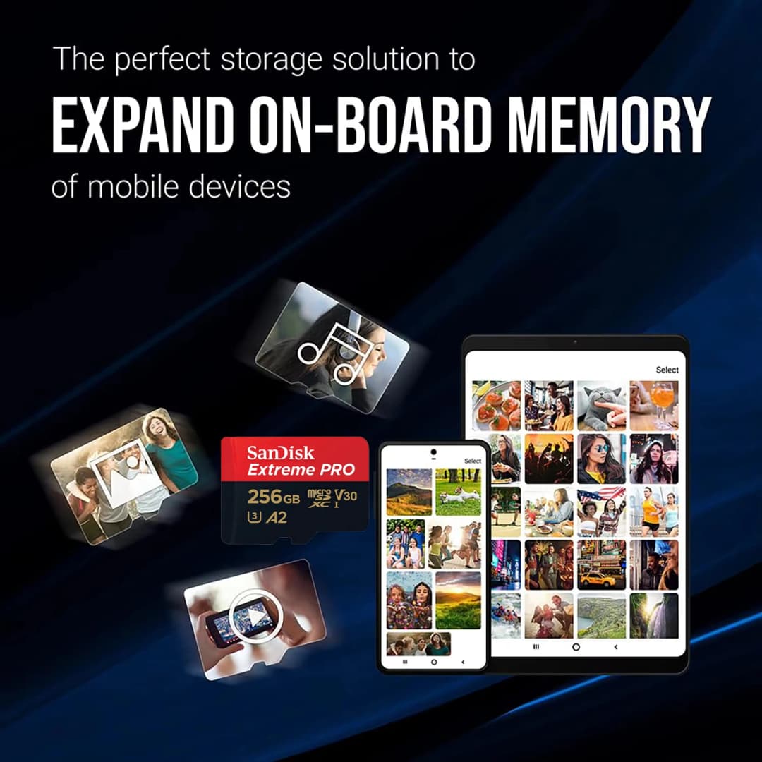 بطاقة ذاكرة SanDisk A2 MicroSD U3 V30 فئة 10 بسرعة قراءة 200 ميجابايت/ثانية بطاقة ذاكرة فلاش TF بسعات 32 جيجابايت/64 جيجابايت/128 جيجابايت/256 جيجابايت/512 جيجابايت - 6