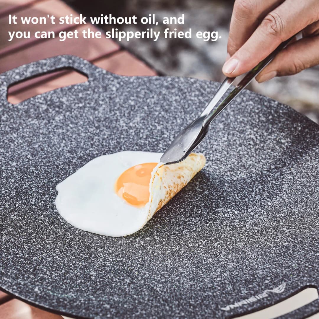 BISINNA 30CM Outdoor BBQ Grill Pan Non Stick Stovetop Baking Tray Korean Roastig Grill Plate Camping Equipment - 3