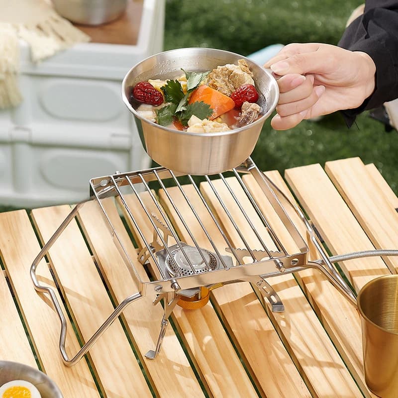 High Temperature Folding Campfire Grill Stainless Steel Portable Multifunctional Corrosion Resistance Outdoor Camping Barbecue - 3