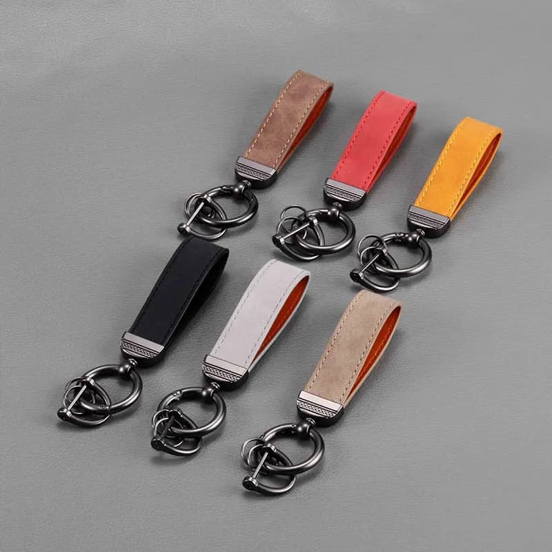 Fashion Handmade Leather Car Keychain Retro Style Men Women Business Cowhide Key Accessories New Simple Unisex Keyrings - 2