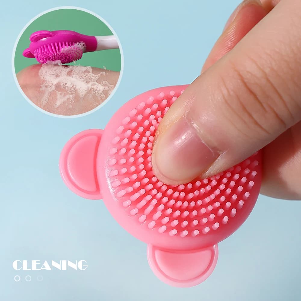 Double Head Facial Mask Brush Silicone Applicator Spoon Spatula Stirring Stick Women Skin Face Cleansing Care Home Makeup Tools - 4