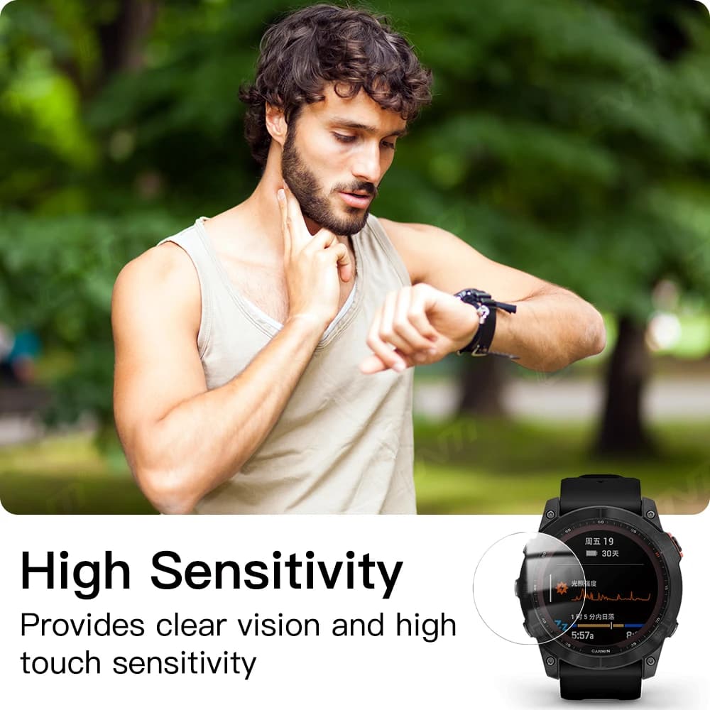 زجاج مقسى 9H لـ Garmin Fenix 8 7X 6X Pro 7 6 7S 6S 5 5S واقي شاشة AMOLED للطاقة الشمسية زجاج مقاوم للخدوش فيلم اكسسوارات - 6