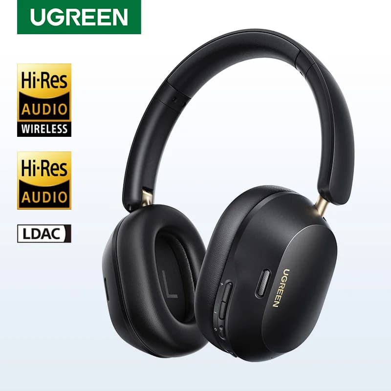 سماعات رأس بلوتوث لاسلكية UGREEN Max5c مع إلغاء ضوضاء نشط ANC 43dB ودعم LDAC عالي الدقة وصوت محيطي 75 ساعة