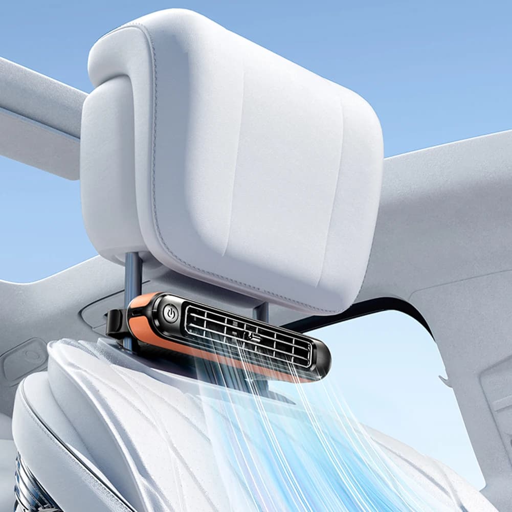 مروحة تبريد للسيارة تعمل بـ USB لمقاعد الخلفية، 3 سرعات، محمولة، مروحة مسند الرأس للمقعد، 5V/2A، للسيارات الصغيرة والعائلية - 2