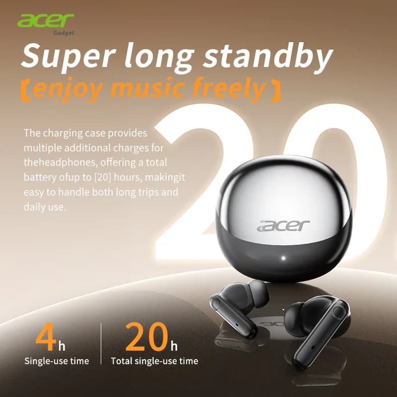 Acer Ohr546 Bluetooth Headphones 2025 New Model Wireless Earphones In-Ear Design Comfortable to Wear for Sports, Running, and Calls, Noise Reduction, Compatible with Mobile Phones, Tablets, and Laptop Devices - 6