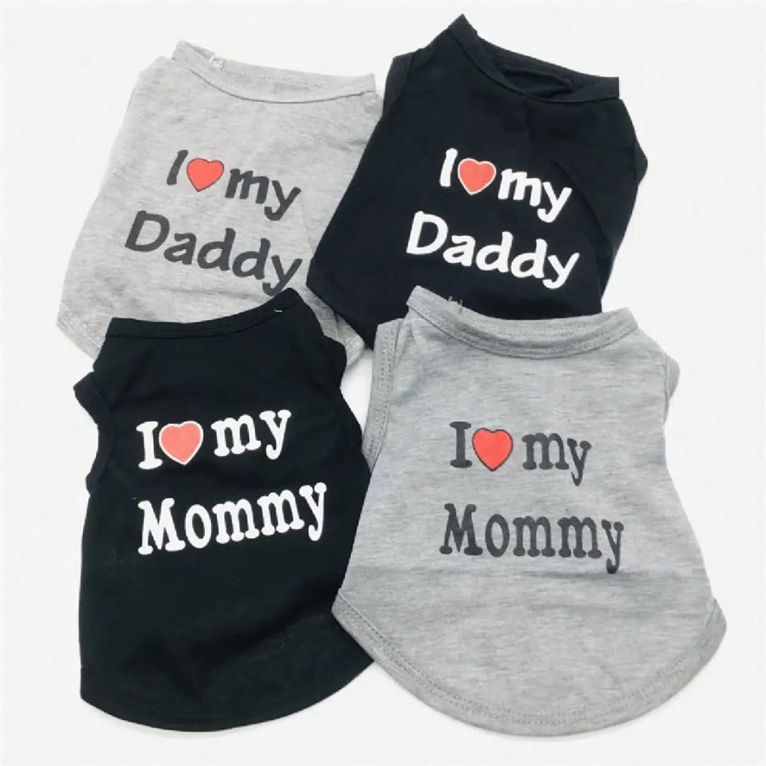 Dog Vest, "I Love My Daddy" Puppy T-Shirt, Summer Sleeveless Vest, Pet Clothing