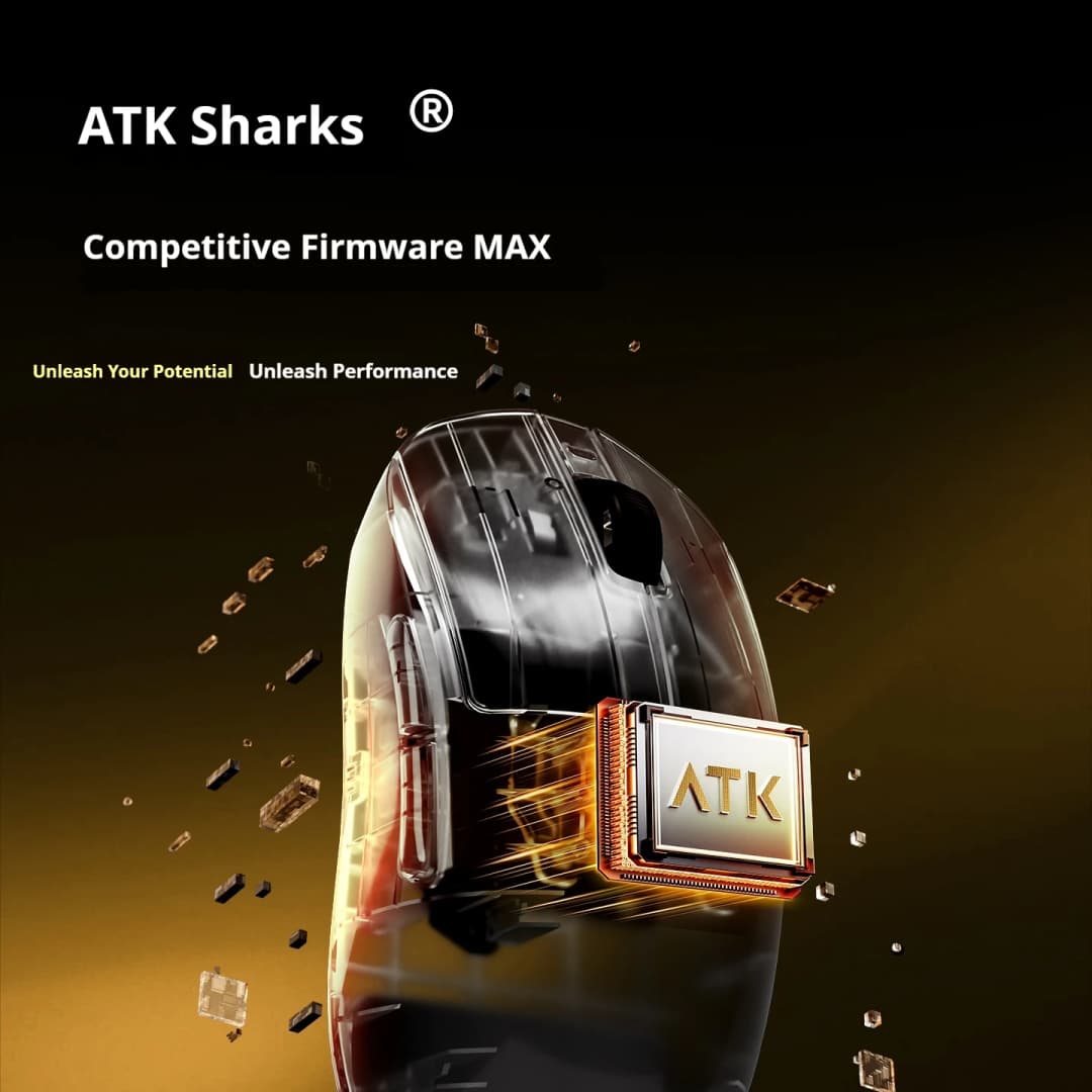 ماوس ألعاب ATK DragonFly A9 Air Ultimate لاسلكي PAW3950 Ultra 42000DPI 750IPS 8KHz تصميم مريح RGB لنظام ويندوز ماك أو إس - 4