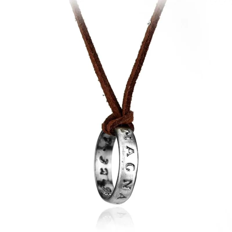 Movie Game Uncharted 4 Necklace Nathan Drake Cosplay Ring Leather Code Ancient Vintage Pendant Jewelry Prop - 2
