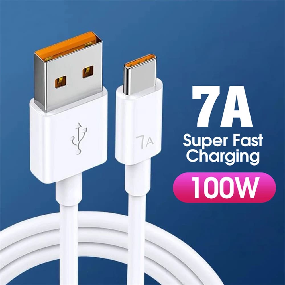 كابل شحن فائق السرعة 7A 100 واط Type C USB لهواتف Huawei P50 P40 كابل بيانات شحن سريع لهواتف Xiaomi Redmi POCO OPPO Realme OnePlus - 2