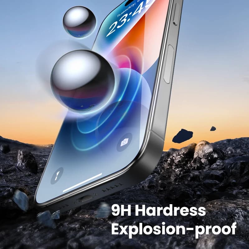 يوجرين 2 قطعة واقي شاشة لآيفون 17 16 15 14 13 12 برو ماكس زجاج مقوى لآيفون 16 بلس واقي شاشة 15 برو فيلم - 3