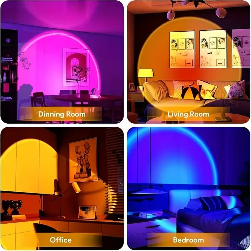 Sunset Light Projection LED Light with Remote Control, 16 Colors Night Light, RGB Lighted Sunrise Lights - 4