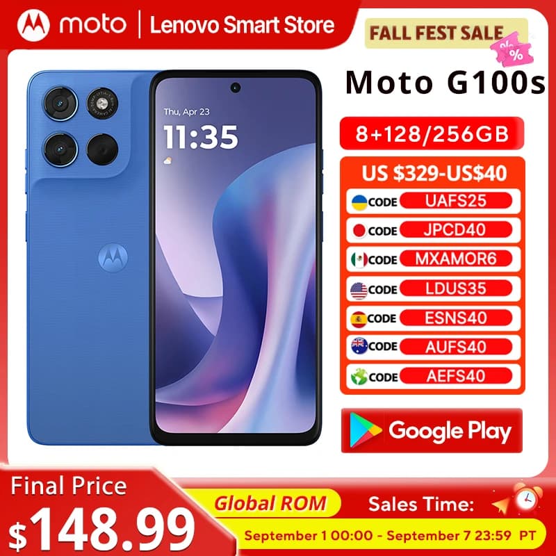 Motorola Moto G100s 5G SmartPhone 6.72-inch FHD+ 120Hz Eye Protection LCD Screen Global ROM 7000mAh Snapdragon 6s Gen4 Cellphone