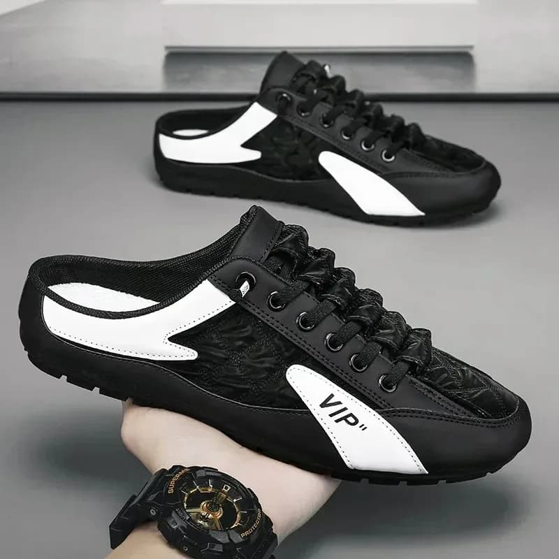 Summer Slippers for Men Trendy Men's Flat Bottom Casual Shoes Soft Sole Support Shoes Men's Sneakers - 4