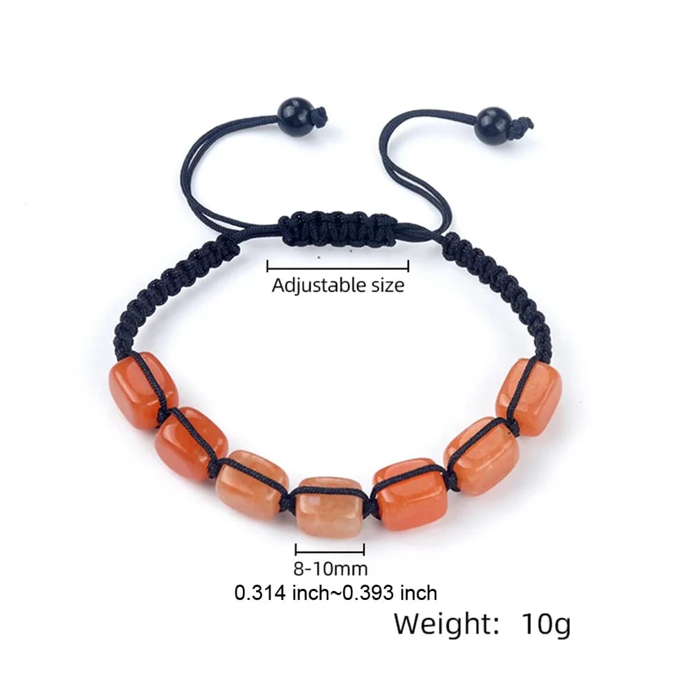 Square Beads 7 Chakra Treatment Crystal Bracelet Yoga Stone Adjustable Bracelet Meditation Relaxation Anxiety Women's Bracele - 3