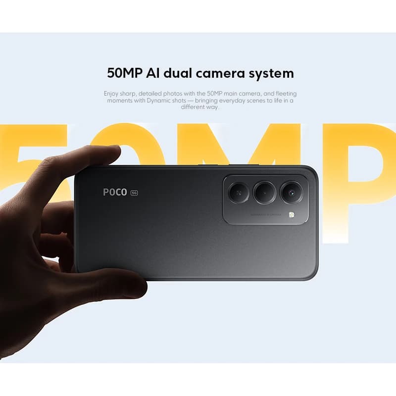 هاتف POCO M8s 5G الإصدار العالمي معالج Snapdragon® 6s من الجيل الثالث شاشة 6.9 بوصة FHD+ DotDisplay بمعدل تحديث 144 هرتز بطارية 7000 مللي أمبير كاميرا رئيسية 50 ميجابكسل - 5