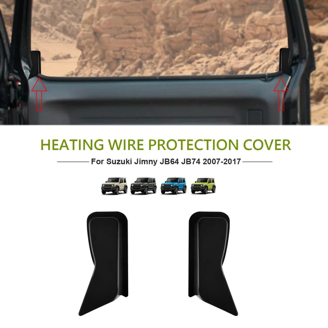 غطاء حماية سلك تسخين الزجاج الخلفي 2 قطعة أسود ABS لسيارات سوزوكي جيمني JB23 JB43 2007-2017 غطاء إزالة الضباب وصول جديد