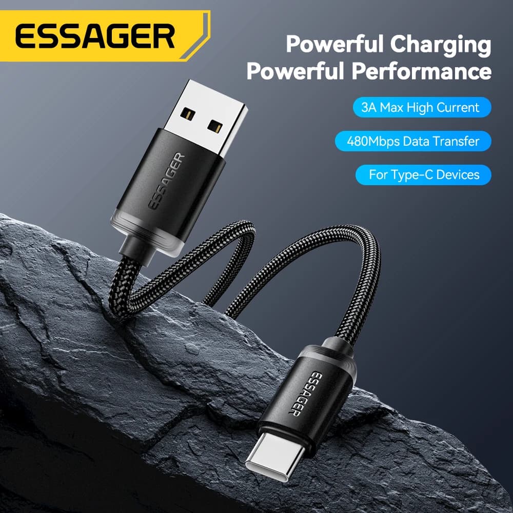 Essager 3A USB Type C Cable For Iphone 15 plus Huawei Mate60 P60 Fast Charging Wire USB-C Charger Data Cord For  Xiaomi  Samsung - 2