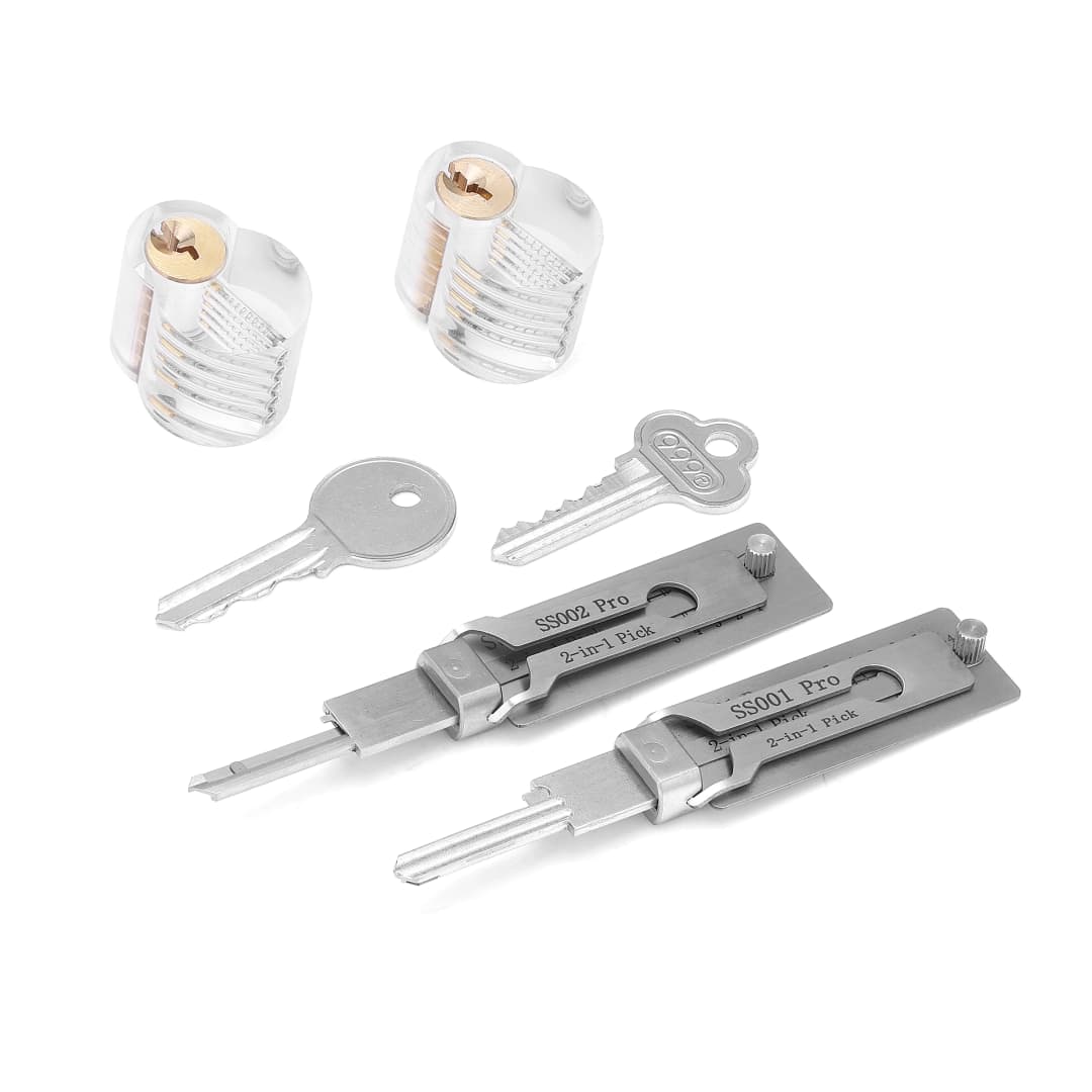 أدوات Lishi SS001 SS002، أدوات قفل 2 في 1، فك شفرة المفتاح الرئيسي، فك شفرة Micha، خطافات، خطوط Topolines لفتح الأقفال