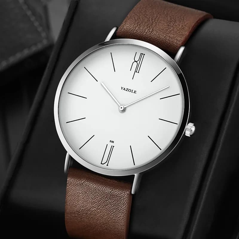 Luxury Top Brand Men's Quartz Wrist Watches Men Business Leather Quartz Clock Women Men's Watches Man's Wristwatch Gifts for Men - 5