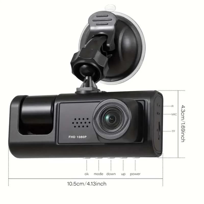 1080P Dual camera Dash Cam for cars,Front And Inside,car camera with IR Night Vision,Loop Recording,wide angle Car DVR Came - 2