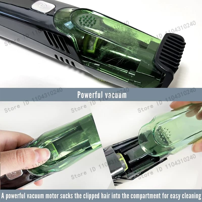 Cordless Men Beard Trimmer Rechargeable Electric Shaver with 20 Trim Built-in Vacuum Clipper for Mustache Sideburns Grooming Kit - 6