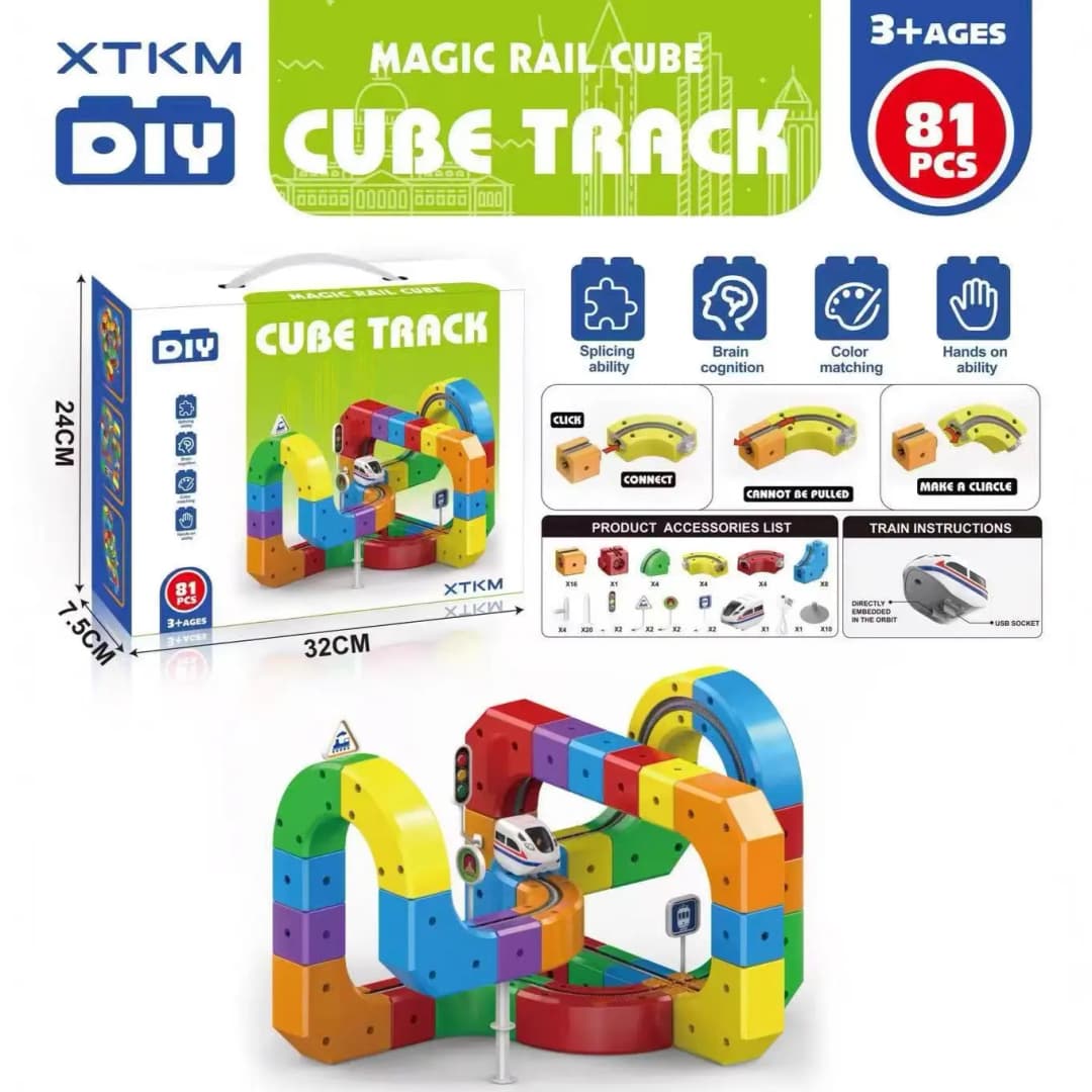 مجموعة المسارات المغناطيسية الكهربائية لعبة بناء الجذعية مع مركبات مضادة للجاذبية 100 + قطعة نموذج السكك الحديدية ذاتية الصنع هدية إبداعية للأطفال - 6