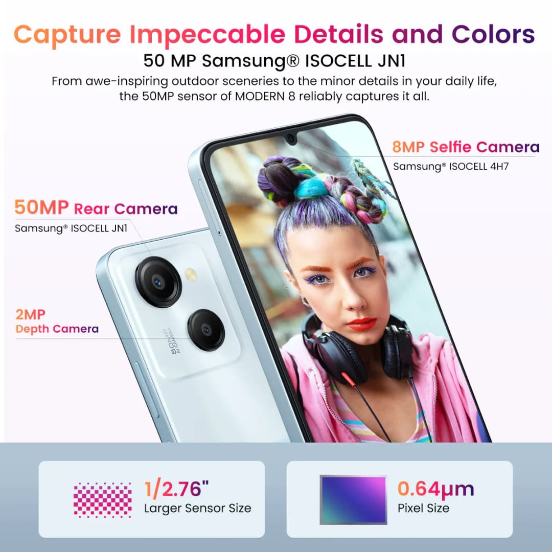 Blackview OSCAL MODERN 8 Smartphone 6.75inch Display 128GB/256GB ROM 50MP Rear Camera Mobile Phone 6000mAh Battery Android 13 4G - 6