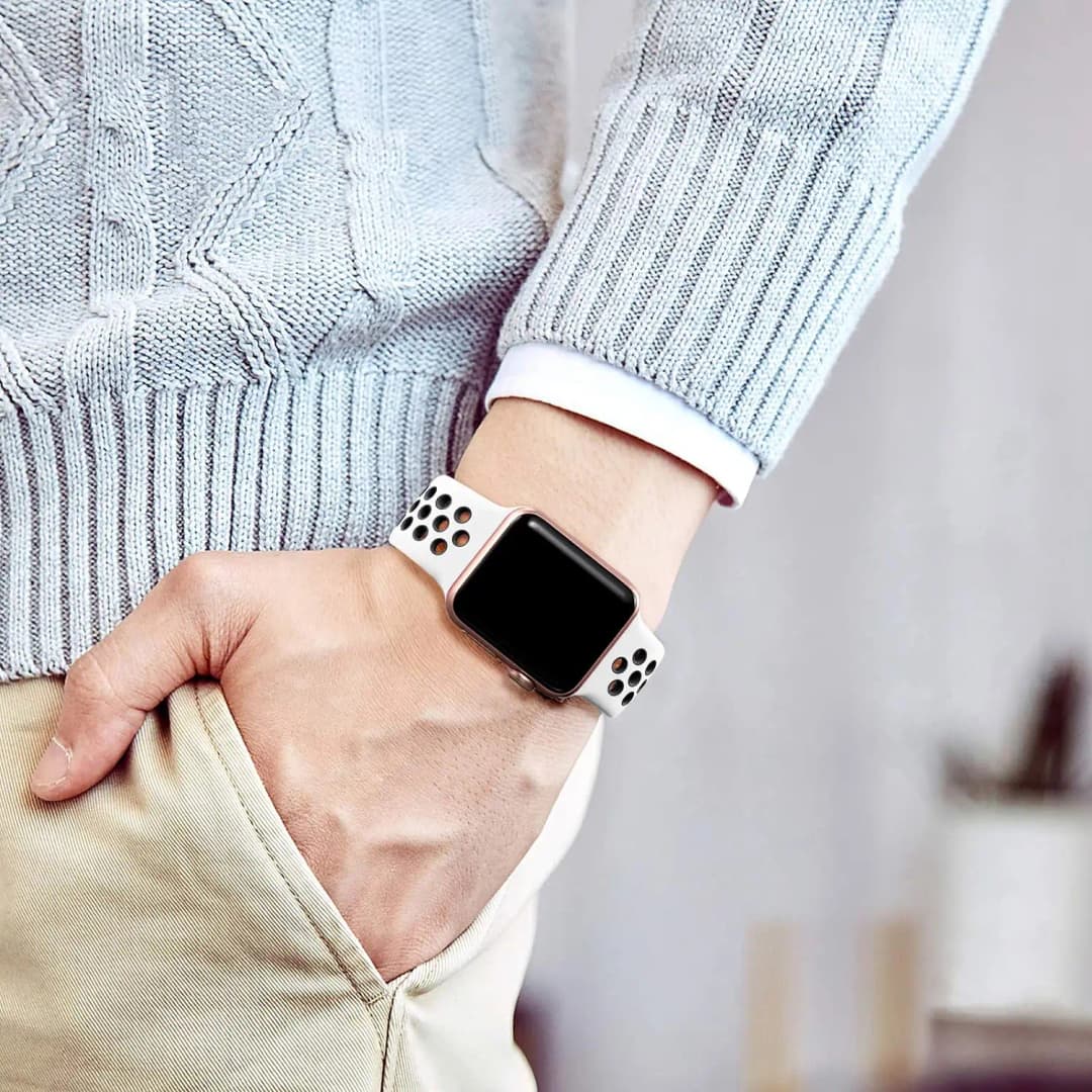 حزام رياضي لساعة أبل 46 مم 44 مم 40 مم 42-38-41 مم 45 مم سوار تنفس آي واتش سلسلة 10 9 8 7 6 SE 5 3 ألترا 2 49 مم - 5