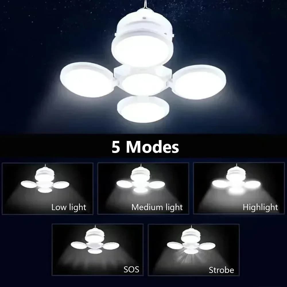 ضوء قابل للطي يعمل بالطاقة الشمسية، مصباح LED محمول قابل لإعادة الشحن عبر USB، كشاف تخييم، مصباح طوارئ لانقطاع التيار الكهربائي - 5