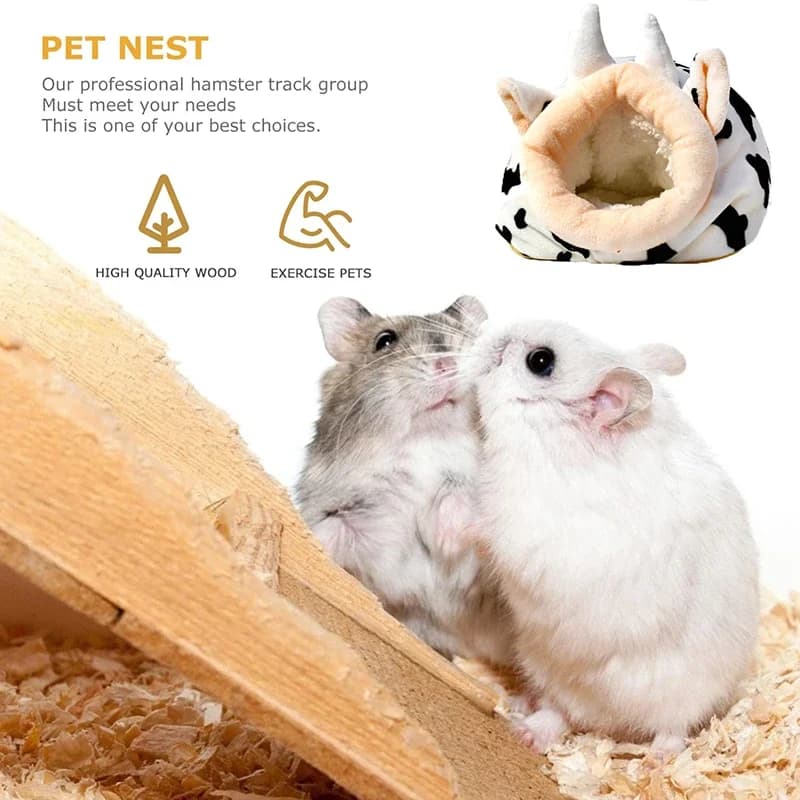 Hamster Supplies Cotton Nest Pet Rat Hammock Hedgehog Squirrel Soft Warm Insulated Winter Cottage Small Pet Sleeping Bed - 2