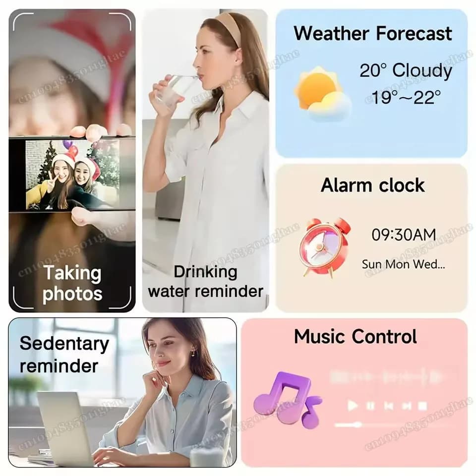 ساعة ذكية بشاشة HD 2.01 بوصة، مكالمات بلوتوث، تنبيهات الرسائل، وضع الرياضة، مناسبة للرجال والنساء، هدية مثالية - 3
