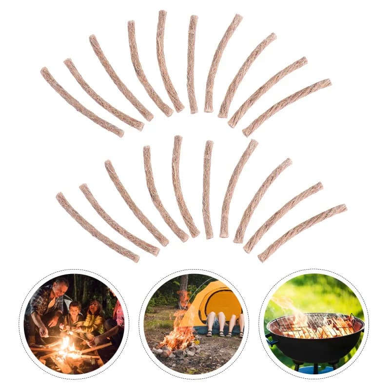 10Pcs Survival Wick Hemp Cord Camping Lighter Hemp Fire Starters Outdoor Wick Camping Ropes Survival Tools - 3