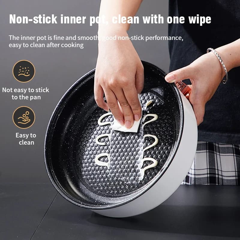 220V MultiCooker Electric Frying Pan Househould Barbecue Fried Steak Fish Omelette Frying Pan Non-stick Electric Machin EU Plug - 5