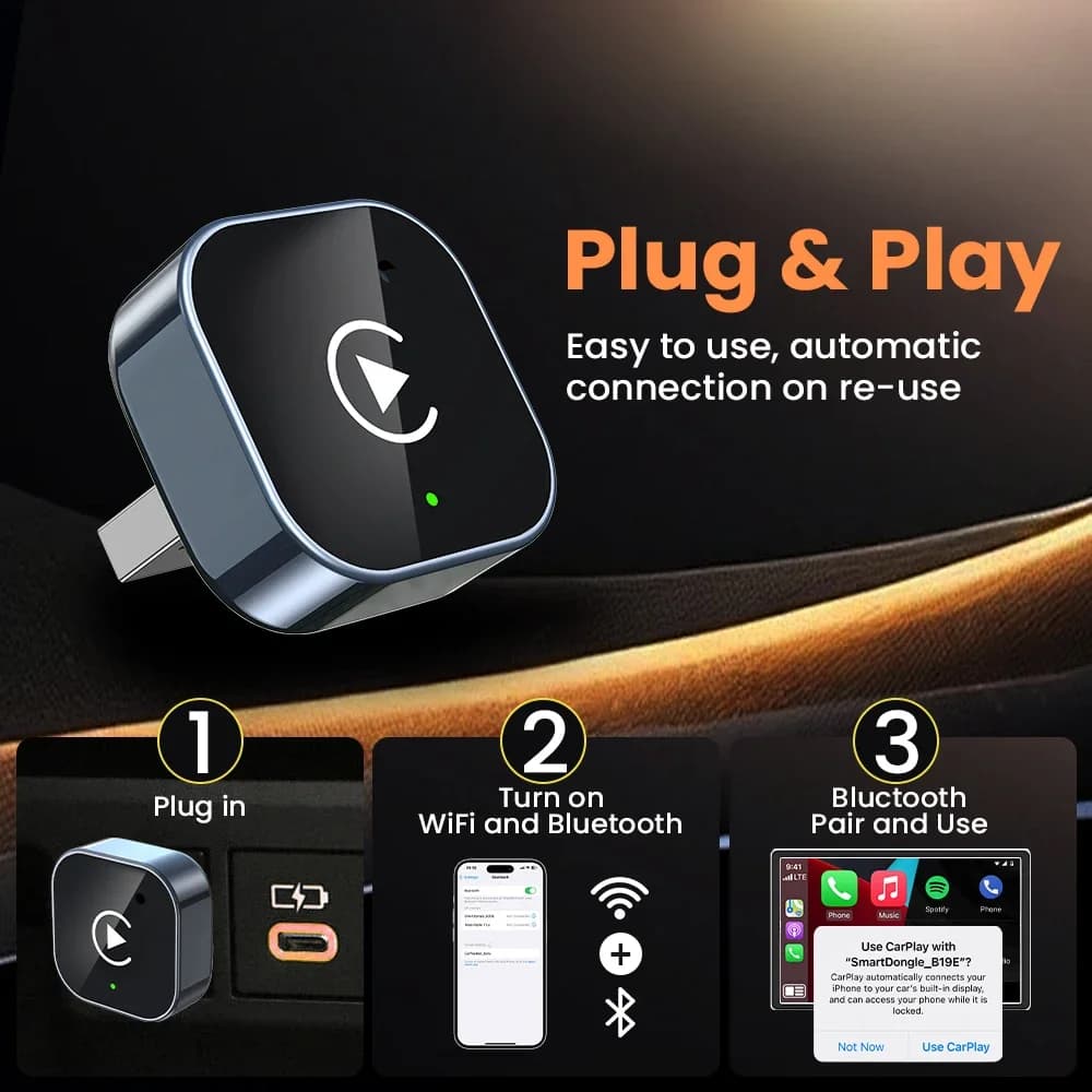 2In1 Wireless CarPlay Android Auto Adapter USB Dongle Smart Mini Box Plug And Play 5G WIFI Bluetooth For Jeep Audi MG Kia VW - 2