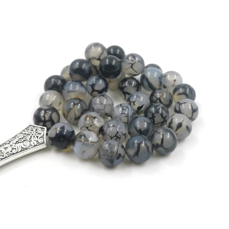 سبحة من حجر العقيق الأسود، هدية رمضان والعيد، مسبحة تركية، 33 حبة صلاة، سوار - 5