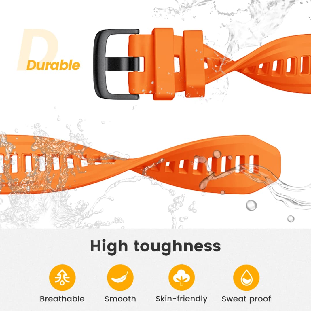 حزام ساعة Garmin من السيليكون الناعم 20mm و22mm مع سوار مطاطي قابل للاستبدال لـ Instinct 2S وInstinct 2 - 4