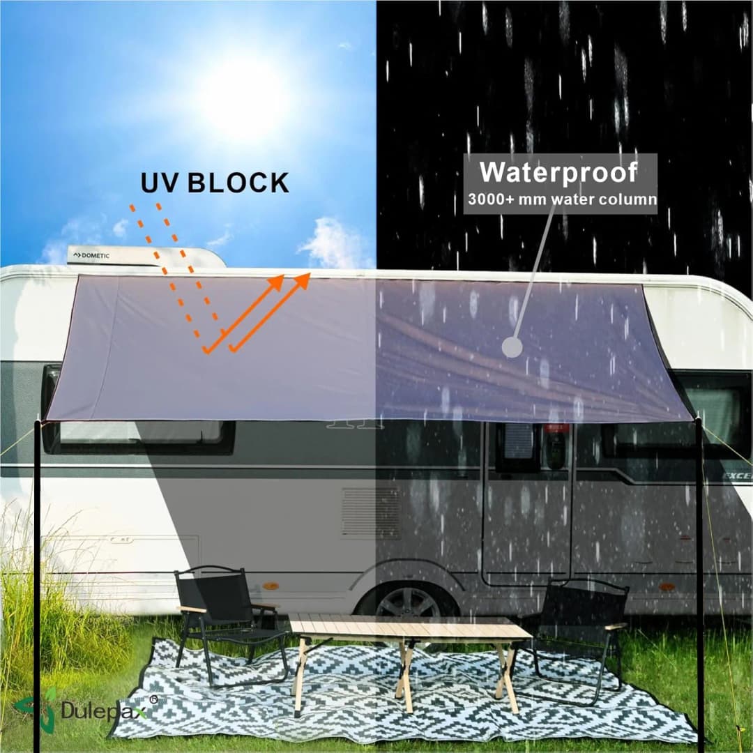 Car Awning for Van Campervan Caravan Truck Vehicle 2x3M 2x4M Waterproof Sun Shelter Canopy Anti-UV Outdoor Camping Shade Sails - 2