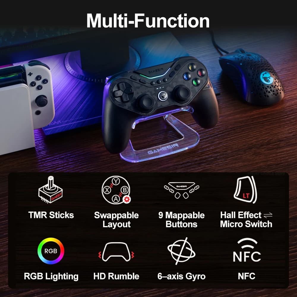 GameSir Tarantula Pro PC Gamepad for Nintendo Switch 2/1 Steam iOS Android Game Controller Hall Effect Sticks NFC ABXY Switching - 2