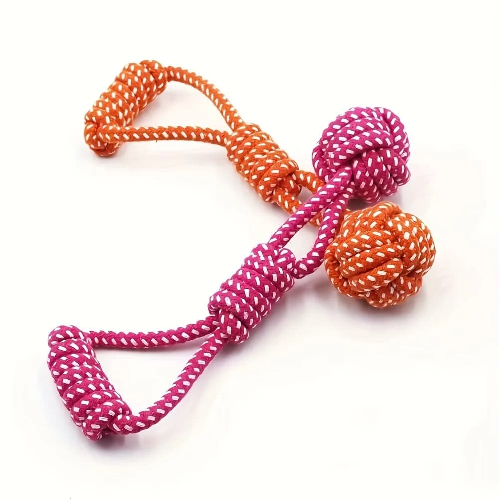 1PCS Heavy Duty Dog Rope Toy Set - Knot Chew with Tennis Balls, Interactive Tug/Fetch for Medium/Large Aggressive Chewers - 5