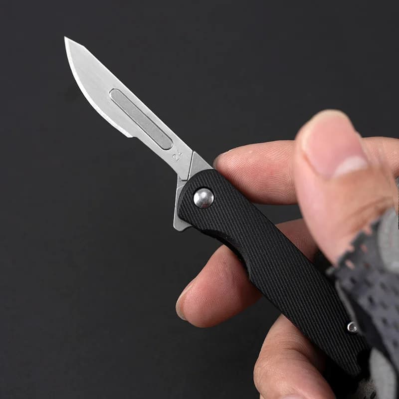Multi Colors Mini Nylon Glass Scalpel EDC Folding Scalpels Unpacking Open Box Tools Free 10 Blade Outdoor Pocket Key Knife - 3