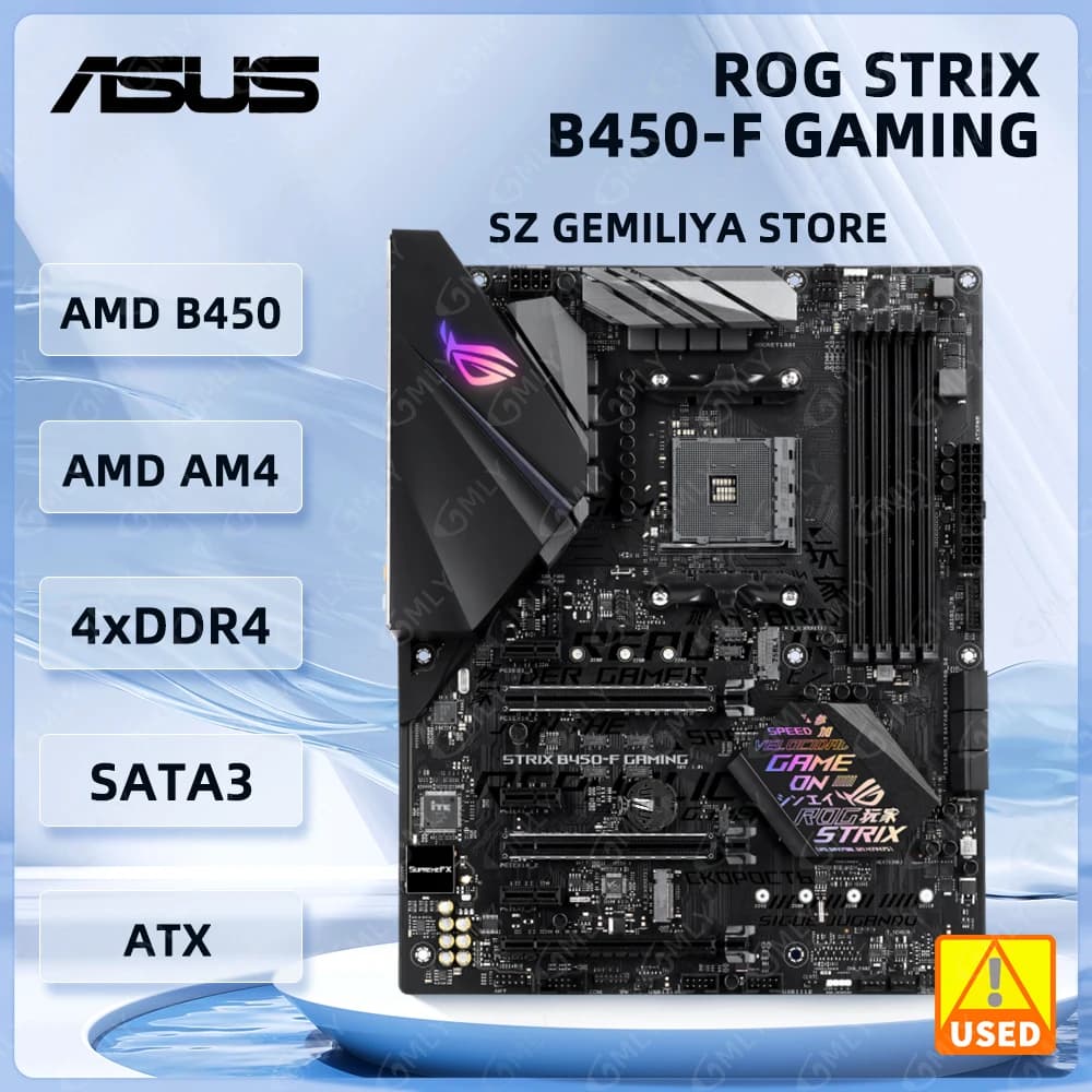 ASUS ROG STRIX B450-F GAMING B450 Motherboard AM4 DDR4 64GB For Ryzen 5 5600X 5500 4700 3600 3900 2600 5700 CPU M.2 ATX