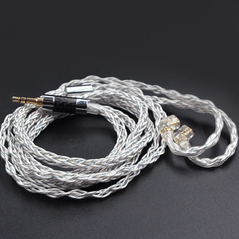 كابل سماعات KZ 8 نواة فضي أزرق هجين 784 نواة مطلي بالفضة كابل ترقية 2Pin 3.5mm قابس سلك سماعة KZ ZSXPRO ZS10PRO - 6