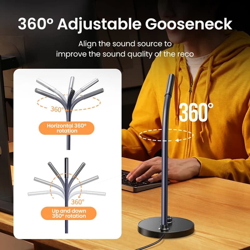 UGREEN USB Microphone Desktop Computer PC Mic  for YouTube Streaming, Podcasting, Gaming Mic for Mac Windows Audio Microphones - 6